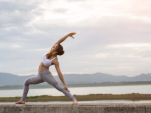 Exhaling during contraction or flexion